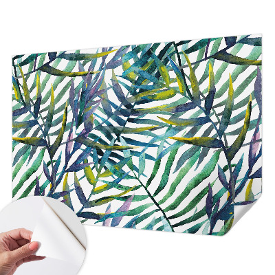 Fotomural decorativo para cabecero de cama con diseño de vegetación exótica