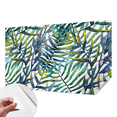 Fotomural decorativo para cabecero de cama con diseño de vegetación exótica