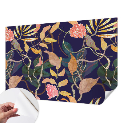 Mural de pared con estampado hermoso con motivo vegetal que aporta elegancia al espacio