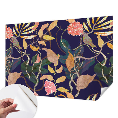 Mural de pared con estampado hermoso con motivo vegetal que aporta elegancia al espacio