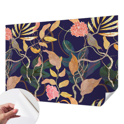 Mural de pared con estampado hermoso con motivo vegetal que aporta elegancia al espacio
