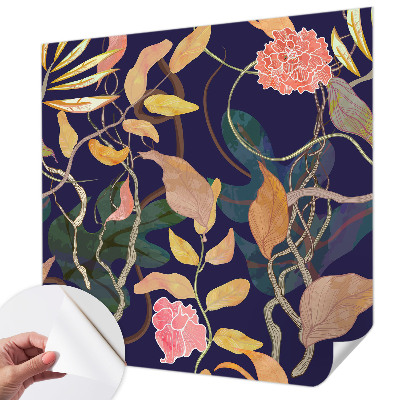 Mural de pared con estampado hermoso con motivo vegetal que aporta elegancia al espacio