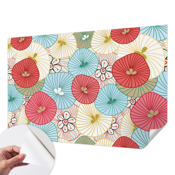 Papel mural texturado decorativo con estampado floral