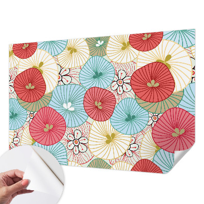 Papel mural texturado decorativo con estampado floral