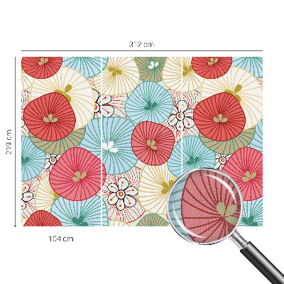 Papel mural texturado decorativo estampado floral