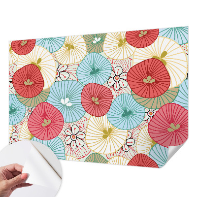 Papel mural texturado decorativo con estampado floral