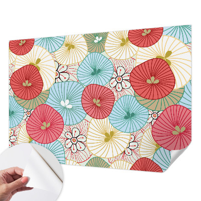 Papel mural texturado decorativo con estampado floral
