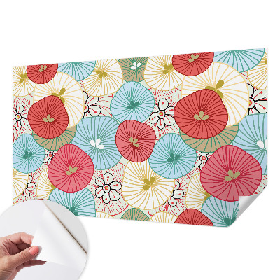 Papel mural texturado decorativo con estampado floral