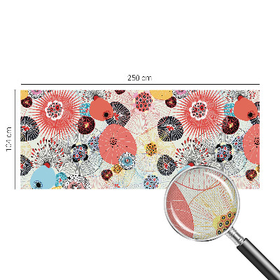 Papel mural con patrón decorativo Flores coloridas