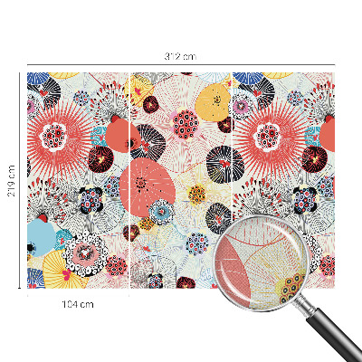 Papel mural con patrón decorativo con flores coloridas