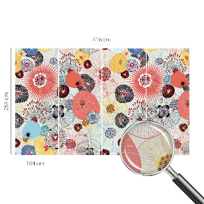 Papel mural con patrón decorativo Flores coloridas