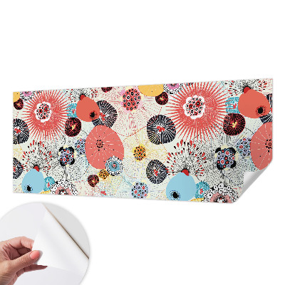 Papel mural con patrón decorativo Flores coloridas