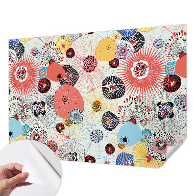 Papel mural con patrón decorativo Flores coloridas