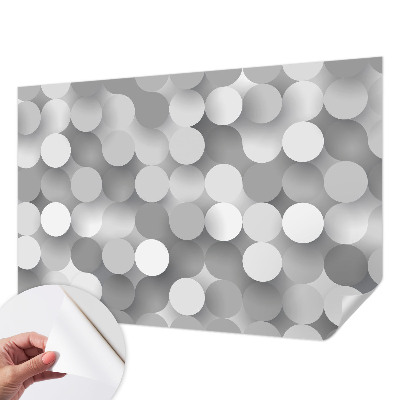 Papel mural con patrón decorativo con motivos de círculos grises