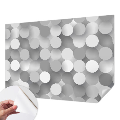 Papel mural con patrón decorativo con motivos de círculos grises