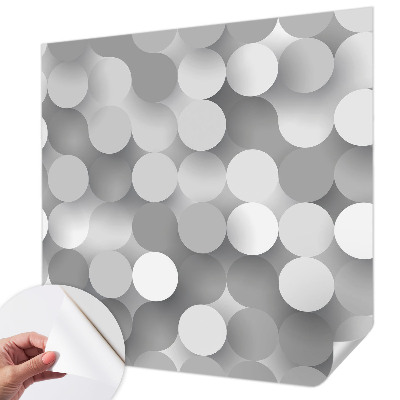 Papel mural con patrón decorativo con motivos de círculos grises