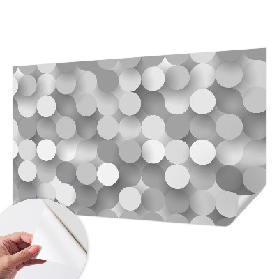 Papel mural con patrón decorativo con motivos de círculos grises