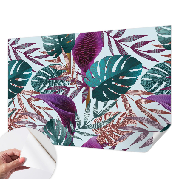 Papel mural texturado decorativo con motivo de composición tropical