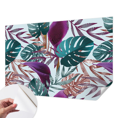 Papel mural texturado decorativo con motivo de composición tropical