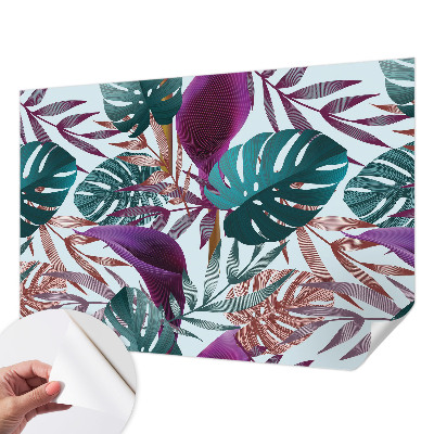 Papel mural texturado decorativo con motivo de composición tropical