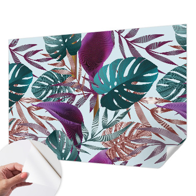 Papel mural texturado decorativo con motivo de composición tropical