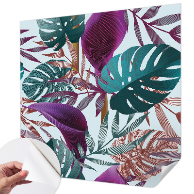 Papel mural texturado decorativo con motivo de composición tropical