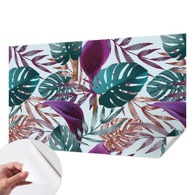 Papel mural texturado decorativo con motivo de composición tropical