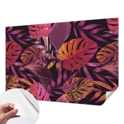 Fotomural decorativo para cabecero de cama con diseño de hojas exóticas