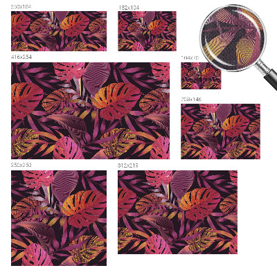 Fotomural decorativo para cabecero de cama con diseño de hojas exóticas