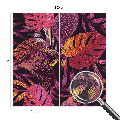 Fotomural decorativo para cabecero de cama con diseño de hojas exóticas