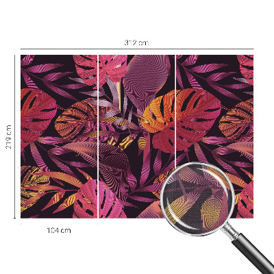 Fotomural decorativo para cabecero de cama Hojas exóticas