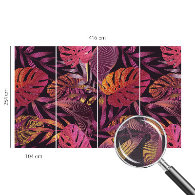 Fotomural decorativo para cabecero de cama con diseño de hojas exóticas