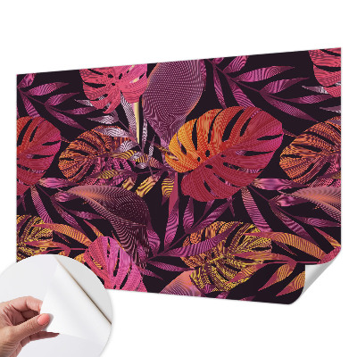 Fotomural decorativo para cabecero de cama Hojas exóticas