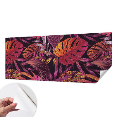 Fotomural decorativo para cabecero de cama con diseño de hojas exóticas