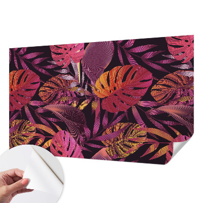 Fotomural decorativo para cabecero de cama con diseño de hojas exóticas