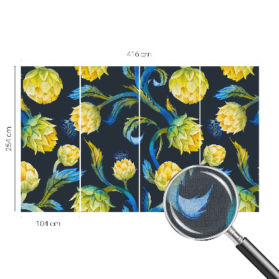 Papel mural texturado decorativo Virtuoso de las plantas