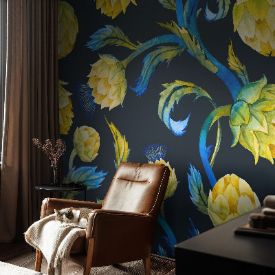 Papel mural texturado decorativo Virtuoso de las plantas