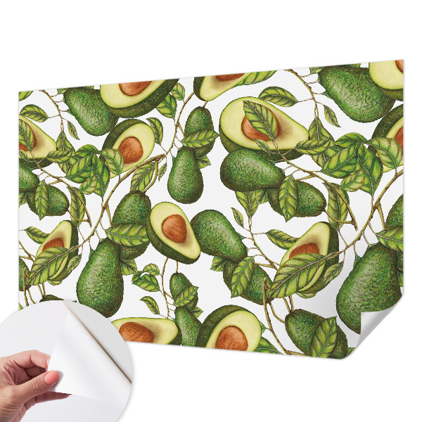 Papel mural con patrón decorativo con un diseño de aguacate