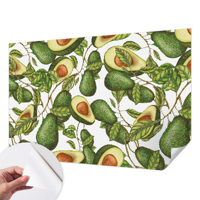 Papel mural con patrón decorativo con un diseño de aguacate