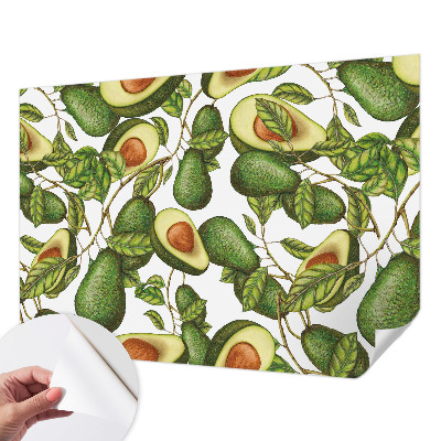 Papel mural con patrón decorativo con un diseño de aguacate