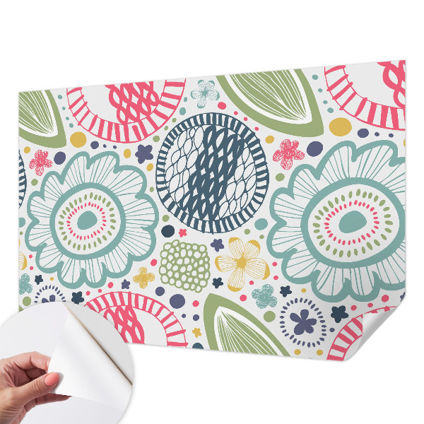 Fotomural decorativo para cabecero de cama con estampados florales
