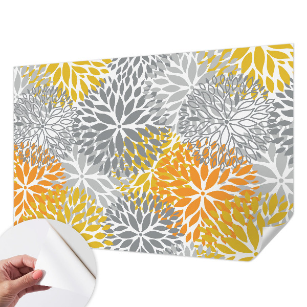 Mural de pared con estampado hermoso con motivo de energía floral