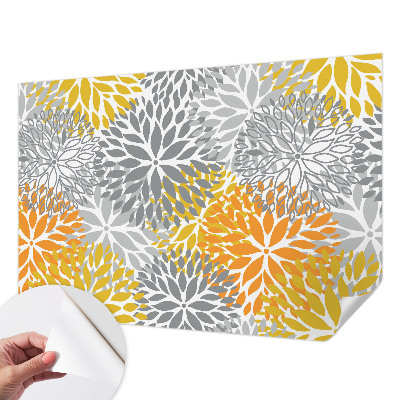 Mural de pared con estampado hermoso con motivo de energía floral