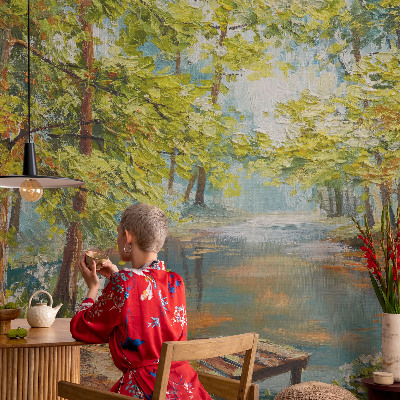 Mural de pared con estampado hermoso Lago idílico