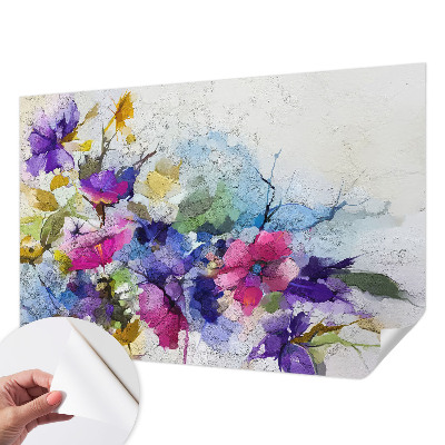 Fotomural decorativo para cabecero de cama con diseño de flores abstractas
