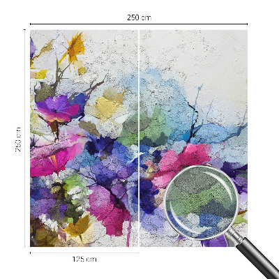Fotomural decorativo para cabecero de cama con diseño de flores abstractas
