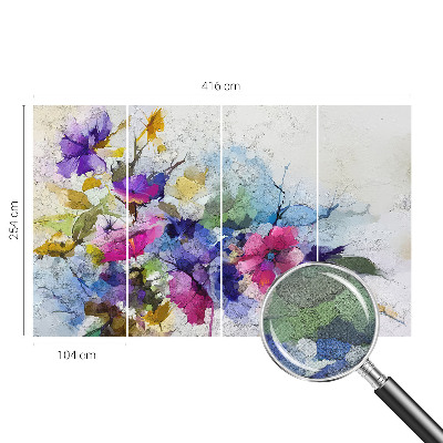 Fotomural decorativo para cabecero de cama con diseño de flores abstractas
