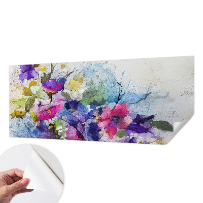 Fotomural decorativo para cabecero de cama con diseño de flores abstractas