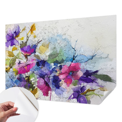 Fotomural decorativo para cabecero de cama con diseño de flores abstractas