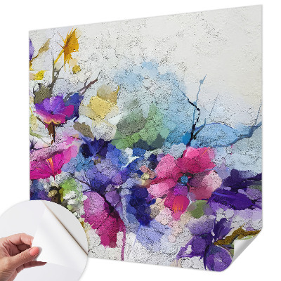 Fotomural decorativo para cabecero de cama con diseño de flores abstractas
